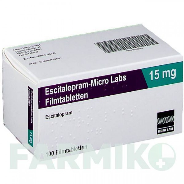 ЕСЦИТАЛОПРАМ (ESCITALOPRAM) 15 мг таблетки 100 шт - Есциталопрам MICRO LABS