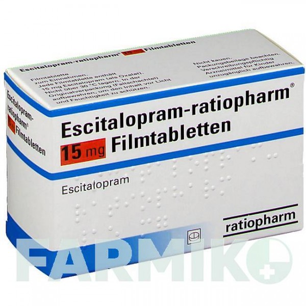 ЕСЦИТАЛОПРАМ (ESCITALOPRAM) 15 мг таблетки 20 шт - Есциталопрам RATIOPHARM