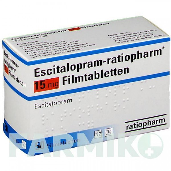 ЕСЦИТАЛОПРАМ (ESCITALOPRAM) 15 мг таблетки 50 шт - Есциталопрам RATIOPHARM