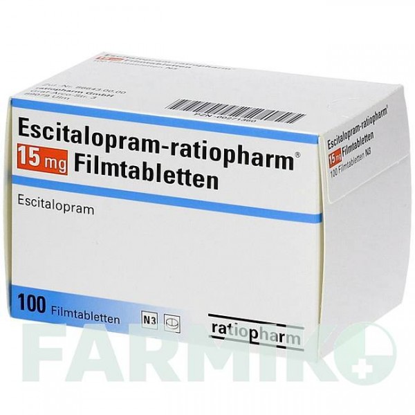 ЕСЦИТАЛОПРАМ (ESCITALOPRAM) 15 мг таблетки 100 шт - Есциталопрам RATIOPHARM