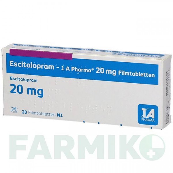 ЕСЦИТАЛОПРАМ (ESCITALOPRAM) 20 мг таблетки 20 шт - Есциталопрам 1 A PHARMA
