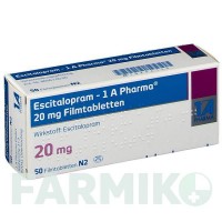 ЕСЦИТАЛОПРАМ (ESCITALOPRAM) 20 мг таблетки 50 шт - Есциталопрам 1 A PHARMA