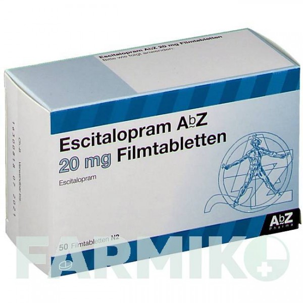ЕСЦИТАЛОПРАМ (ESCITALOPRAM) 20 мг таблетки 50 шт - Есциталопрам ABZ PHARMA