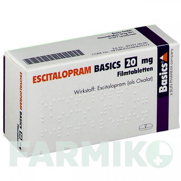 ЭСЦИТАЛОПРАМ (ESCITALOPRAM) 20 мг таблетки 20 шт - Эсциталопрам BASICS