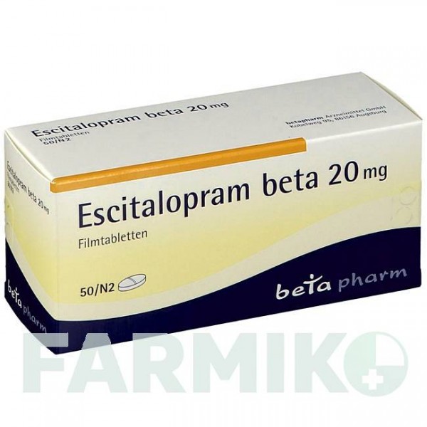 ЭСЦИТАЛОПРАМ (ESCITALOPRAM) 20 мг таблетки 50 шт - Эсциталопрам BETAPHARM
