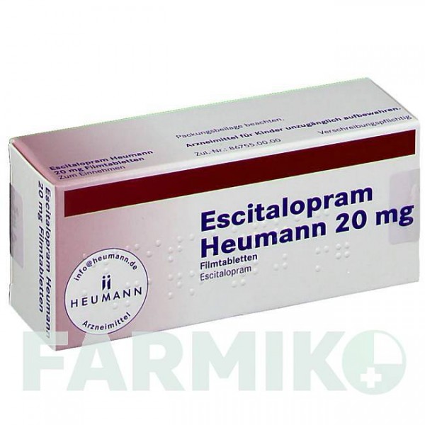 ЕСЦИТАЛОПРАМ (ESCITALOPRAM) 20 мг таблетки 20 шт - Есциталопрам HEUMANN PHARMA
