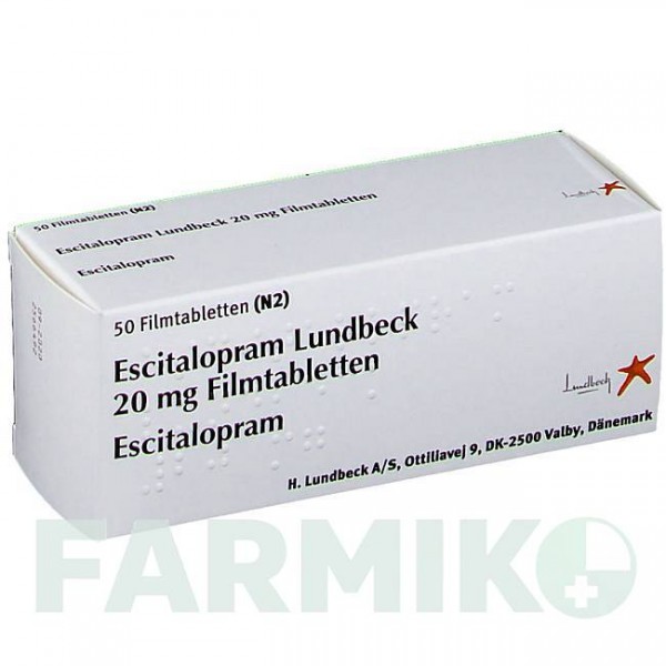 ЭСЦИТАЛОПРАМ (ESCITALOPRAM) 20 мг таблетки 50 шт - Эсциталопрам LUNDBECK