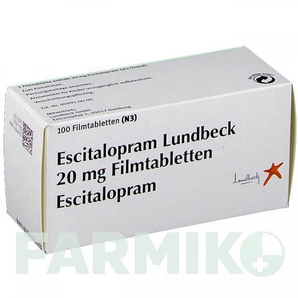 ЭСЦИТАЛОПРАМ (ESCITALOPRAM) 20 мг таблетки 100 шт - Эсциталопрам LUNDBECK