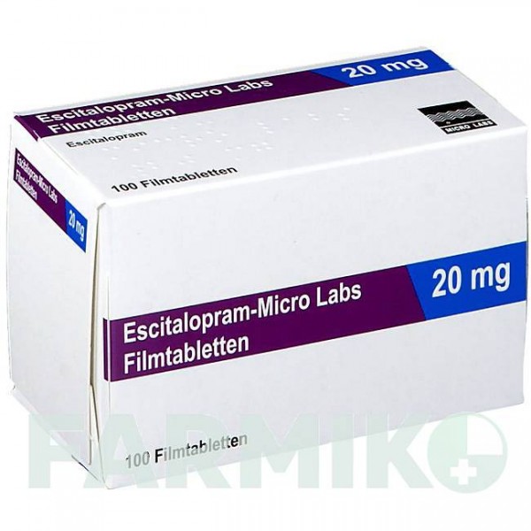 ЕСЦИТАЛОПРАМ (ESCITALOPRAM) 20 мг таблетки 100 шт - Есциталопрам MICRO LABS