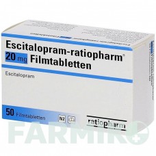 ЕСЦИТАЛОПРАМ (ESCITALOPRAM) 20 мг таблетки 50 шт - Есциталопрам RATIOPHARM