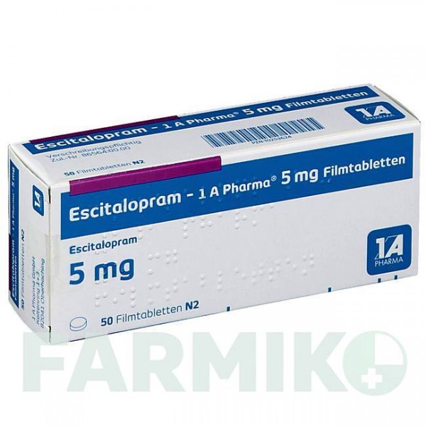 ЭСЦИТАЛОПРАМ (ESCITALOPRAM) 5 мг таблетки 50 шт - Эсциталопрам 1 A PHARMA