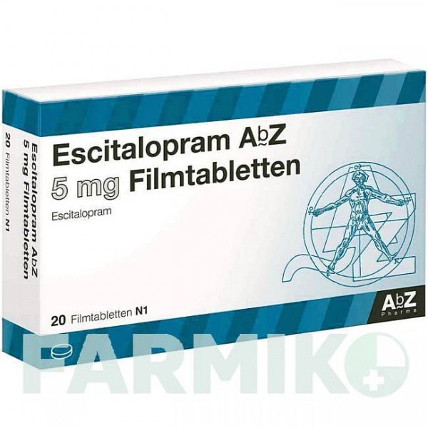 ЕСЦИТАЛОПРАМ (ESCITALOPRAM) 5 мг таблетки 20 шт - Есциталопрам ABZ PHARMA