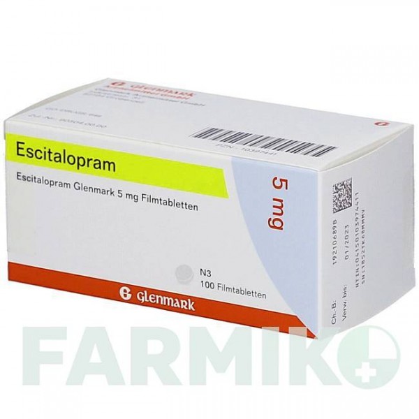 ЕСЦИТАЛОПРАМ (ESCITALOPRAM) 5 мг таблетки 100 шт - Есциталопрам GLENMARK