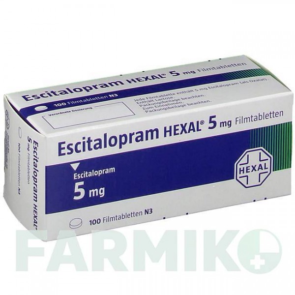ЭСЦИТАЛОПРАМ (ESCITALOPRAM) 5 мг таблетки 100 шт - Эсциталопрам HEXAL