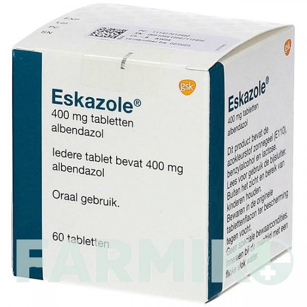 ЭСКАЗОЛ (ESKAZOLE) 400 мг таблетки 60 шт - Альбендазол FD PHARMA