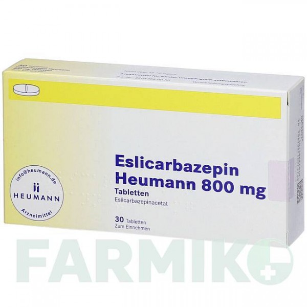 ЕСЛІКАРБАЗЕПІН (ESLICARBAZEPIN) 800 мг таблетки 30 шт - Еслікарбазепін HEUMANN PHARMA
