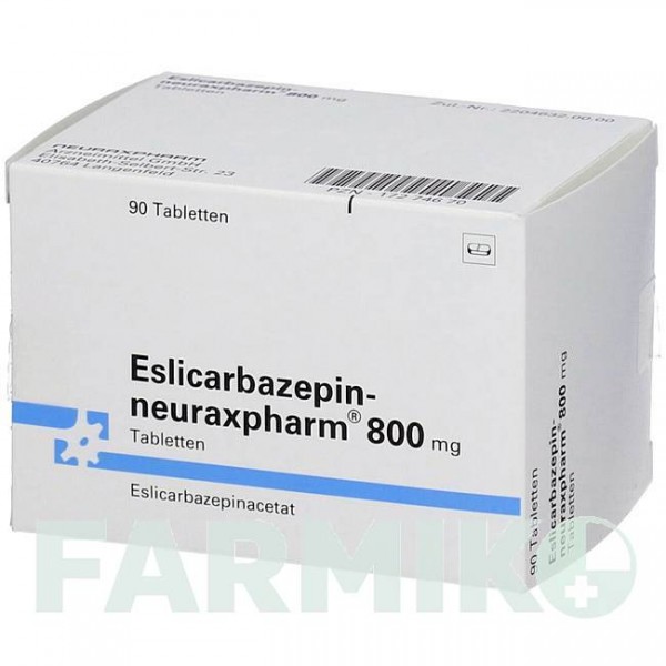ЕСЛІКАРБАЗЕПІН (ESLICARBAZEPIN) 800 мг таблетки 90 шт - Еслікарбазепін NEURAXPHARM