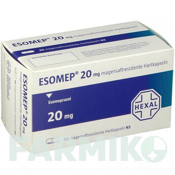 ЕЗОМЕП (ESOMEP) 20 мг капсули 90 шт - Езомепразол HEXAL