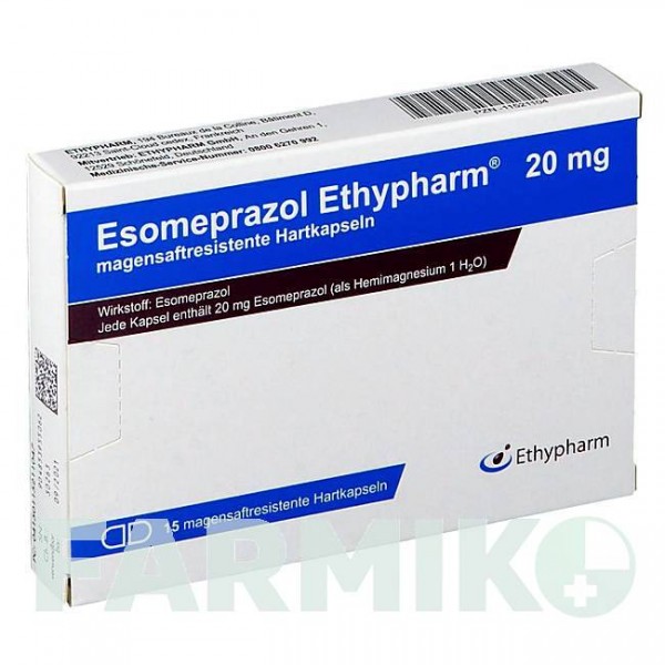 ЭЗОМЕПРАЗОЛ (ESOMEPRAZOL) 20 мг капсулы 15 шт - Эзомепразол ETHYPHARM