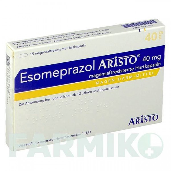 ЕЗОМЕПРАЗОЛ (ESOMEPRAZOL) 40 мг капсули 15 шт - Езомепразол ARISTO PHARMA