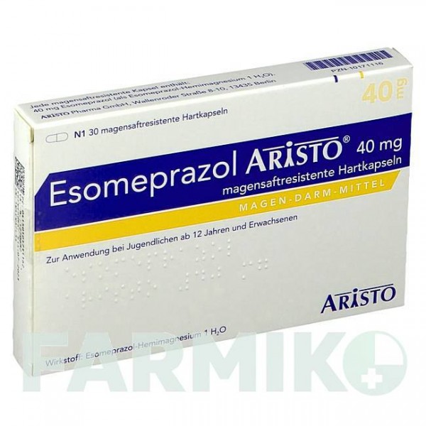 ЕЗОМЕПРАЗОЛ (ESOMEPRAZOL) 40 мг капсули 30 шт - Езомепразол ARISTO PHARMA