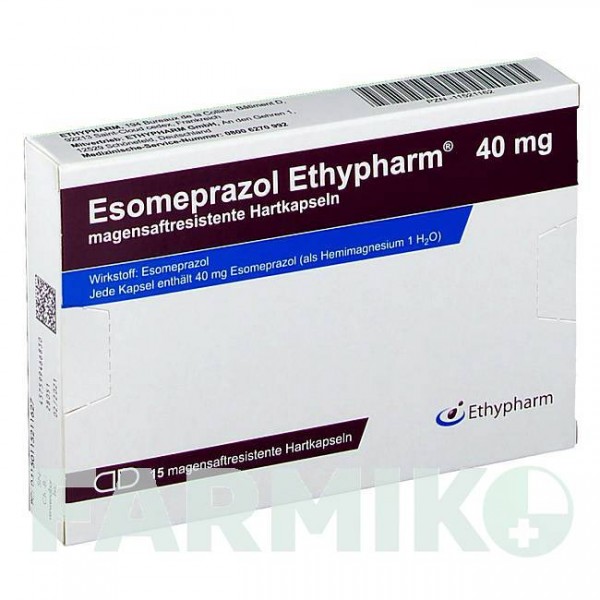 ЭЗОМЕПРАЗОЛ (ESOMEPRAZOL) 40 мг капсулы 15 шт - Эзомепразол ETHYPHARM