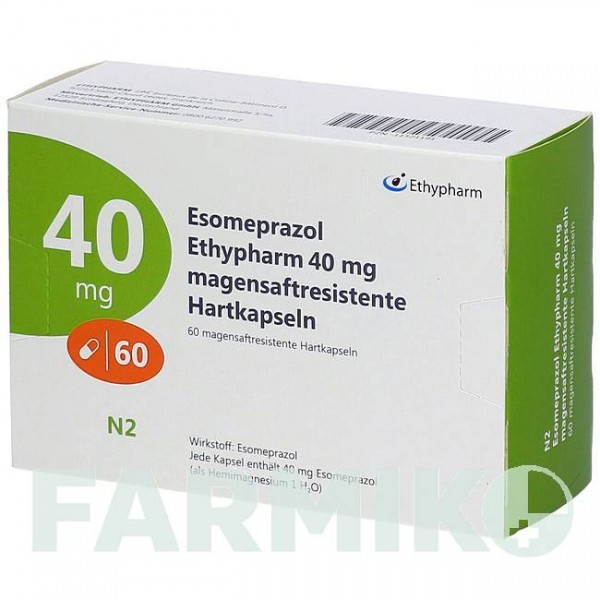 ЕЗОМЕПРАЗОЛ (ESOMEPRAZOL) 40 мг капсули 60 шт - Езомепразол ETHYPHARM