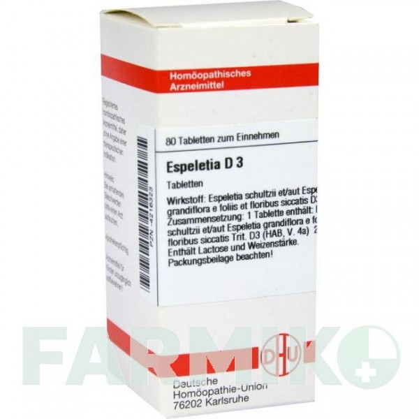 ЭСПЕЛЕТИЯ (ESPELETIA) D 3 таблетки 80 шт - Гомеопатия DHU