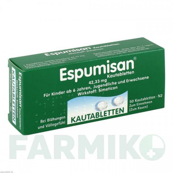 ЭСПУМИЗАН (ESPUMISAN) таблетки 50 шт - Силикон BERLIN-CHEMIE