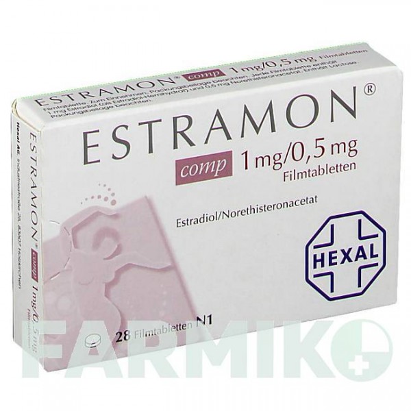 ЕСТРАМОН (ESTRAMON) 1 мг/0,5 мг таблетки 28 шт - Норетистерон, Естроген HEXAL