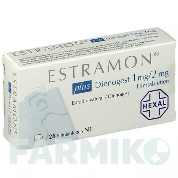 ЕСТРАМОН (ESTRAMON) 1 мг/2 мг таблетки 28 шт - Дієногест, Естроген HEXAL