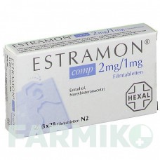 ЕСТРАМОН (ESTRAMON) 2 мг/1 мг таблетки 3x28 шт - Норетистерон, Естроген HEXAL