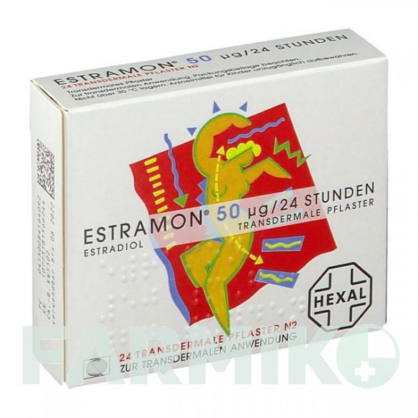ЕСТРАМОН (ESTRAMON) 50 мкг/24 год пластир 24 шт - Естрадіол HEXAL