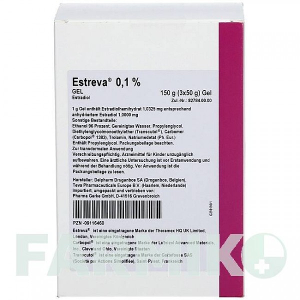ЭСТРЕВА (ESTREVA) 0,1% гель 150 г - Эстрадиол PHARMA GERKE