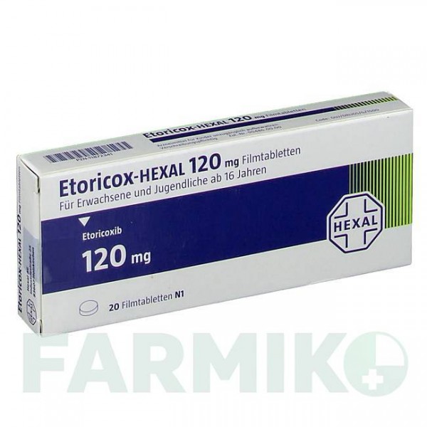ЕТОРИКОКС (ETORICOX) 120 мг таблетки 20 шт - Еторикоксиб HEXAL