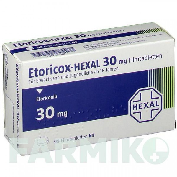 ЕТОРИКОКС (ETORICOX) 30 мг таблетки 28 шт - Еторикоксиб HEXAL
