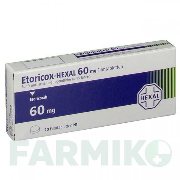 ЭТОРИКОКС (ETORICOX) 60 мг таблетки 20 шт - Эторикоксиб HEXAL