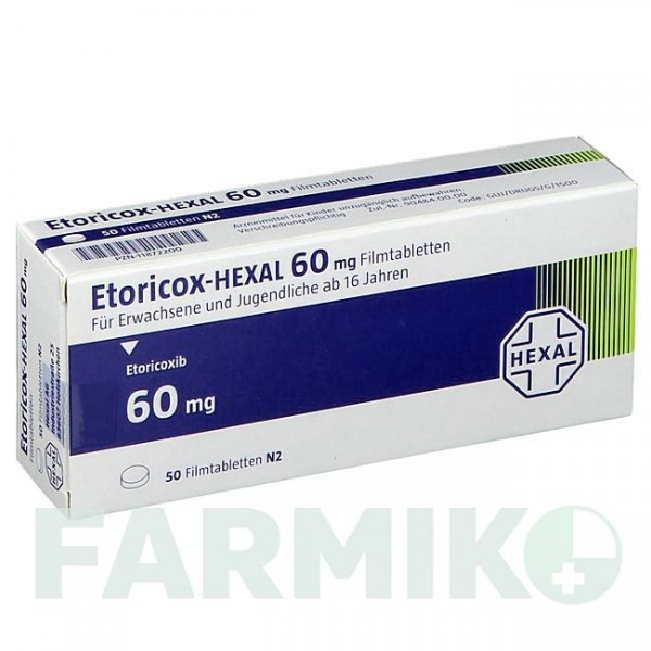 ЕТОРИКОКС (ETORICOX) 60 мг таблетки 50 шт - Еторикоксиб HEXAL