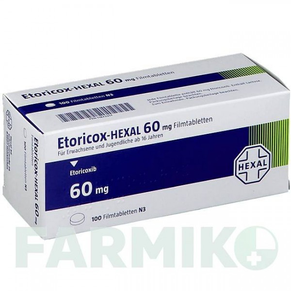 ЕТОРИКОКС (ETORICOX) 60 мг таблетки 100 шт - Еторикоксиб HEXAL
