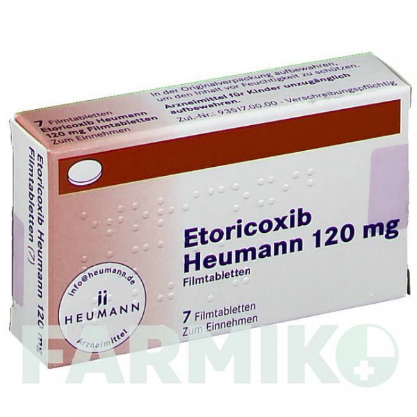 ЭТОРИКОКСИБ (ETORICOXIB) 120 мг таблетки 7 шт - Эторикоксиб HEUMANN PHARMA