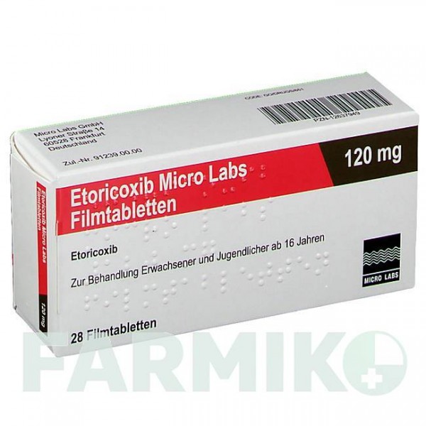 ЕТОРИКОКСИБ (ETORICOXIB) 120 мг таблетки 28 шт - Еторикоксиб MICRO LABS