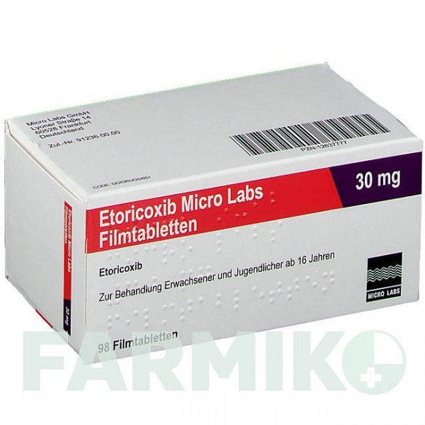 ЭТОРИКОКСИБ (ETORICOXIB) 30 мг таблетки 98 шт - Эторикоксиб MICRO LABS