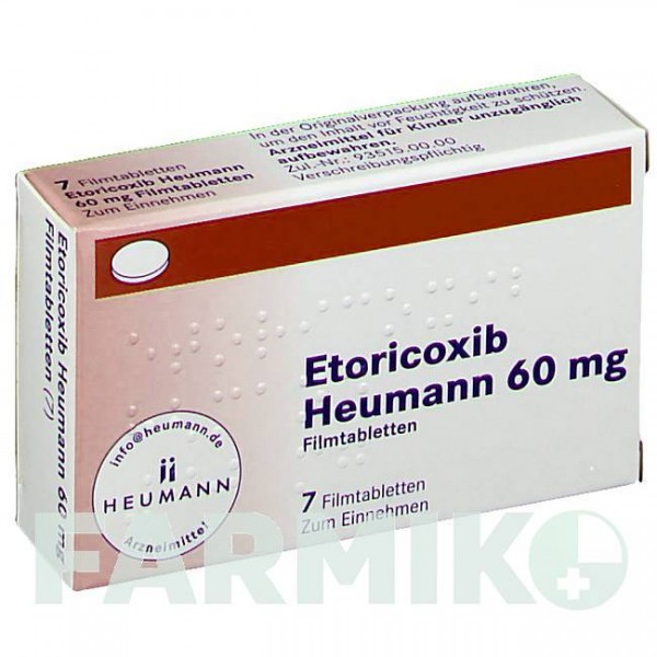 ЭТОРИКОКСИБ (ETORICOXIB) 60 мг таблетки 7 шт - Эторикоксиб HEUMANN PHARMA
