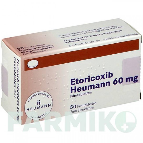 ЭТОРИКОКСИБ (ETORICOXIB) 60 мг таблетки 50 шт - Эторикоксиб HEUMANN PHARMA