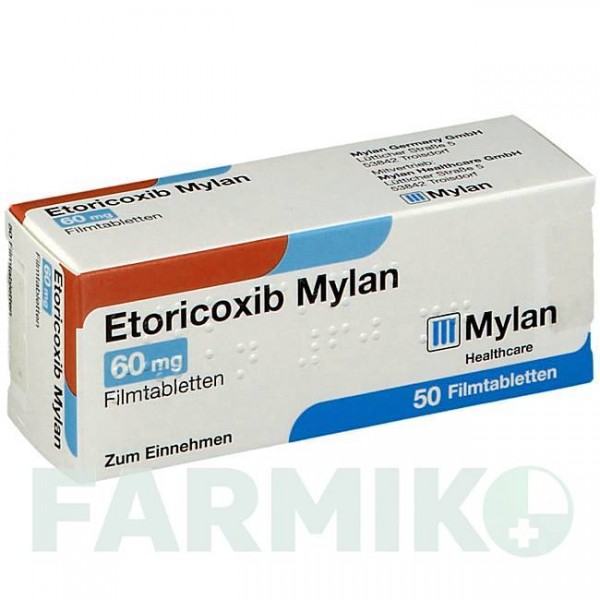 ЕТОРИКОКСИБ (ETORICOXIB) 60 мг таблетки 50 шт - Еторикоксиб VIATRIS