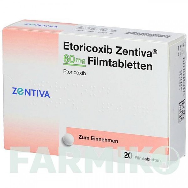ЭТОРИКОКСИБ (ETORICOXIB) 60 мг таблетки 20 шт - Эторикоксиб ZENTIVA