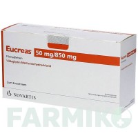 ЕУКРЕАС (EUCREAS) 50 мг/850 мг таблетки 3x60 шт - Метформін, Вілдагліптин NOVARTIS