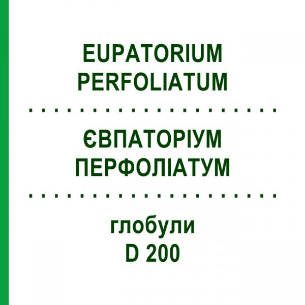 ЕВПАТОРИУМ ПЕРФОЛИАТУМ (EUPATORIUM PERFOLIATUM) D 200 глобули 10 г - Гомеопатия DR.RECKEWEG
