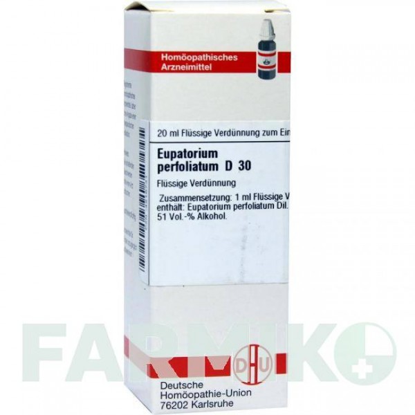 ЕВПАТОРИУМ ПЕРФОЛИАТУМ (EUPATORIUM PERFOLIATUM) D 30 раствор 20 мл - Гомеопатия DHU
