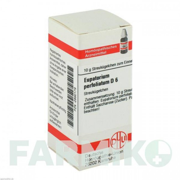 ЕВПАТОРИУМ ПЕРФОЛИАТУМ (EUPATORIUM PERFOLIATUM) D 6 глобули 10 г - Гомеопатия DHU